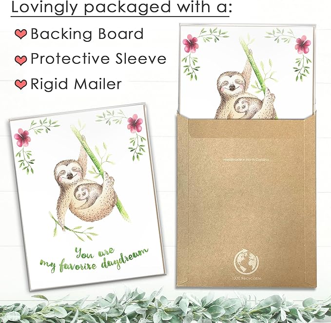 Sloth Art Prints (Set of 3) - Unframed - 11x14s | Delightful and Adorable Decor for Any Space | Living Room Decor | Bedroom Decor | Classroom Decor | Bedroom Wall Art | Modern Wall Art