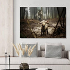 Framed Jesus Christ Wall Art Canvas Jesus and Lamb of God Christian Painting Prints Biblical Wall Decor Religious Room Decor for Church Prayer Room Christian Schools Hospitals 24'' x 36''