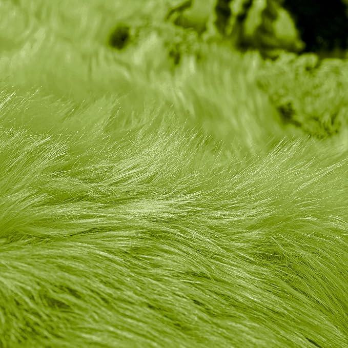 Goolela Area Rug 3x5 for Bedroom Dorm Bedside Living Room Green Fluffy Soft Rug Washable Faux Fur Rug Decor Shaggy Sheepskin Rug Rectangle