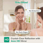 TokeShimi 60x36 Frameless Beveled Bathroom Mirror Rectangle, Tempered Rectangle Bathroom Vanity Mirror with 1" Beveled Edge, Shatterproof Modern Mirrored Wall Mounted for Living Room, Restroom