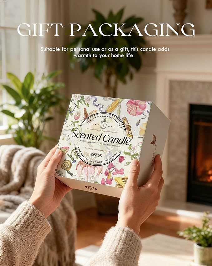 AOOVOO Candle Set - 4PC Scented Candles, 28 oz Soy Candles, Soy Candle for Home Scented, Lavender/Citrus/Rose/Sage