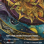 Lunerfex Mandala Solar System Tapestry Boho Tapestry for Bedroom Galaxy Tapestries Wall Hanging Living Room Wall Art and Home Decor 60x80