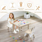 Toddler Table and Chair Set, Height Adjustable-Upgrade Kids Table and 2 Chairs for Ages 3-8, Multi-Activity Toddler Play Table with Graffiti Desktop for Home/Daycare/Classroom