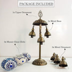 Mozaist Turkish Mosaic Lamp with Bulb – 3 Light Moroccan Table Lamp (Blue & White)