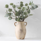 Ceramic Vase with Handles, 9.05 inch Tall Terracotta Decorative Pottery Flower Vase for Home Farmhouse Decor, Dining Table, Living Room, Kitchen, Office