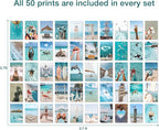 Y2K BOO Summer Beach Aesthetic Wall Collage Kit – 50 Ocean Blue & Sky Blue Photos, 4"x6" Prints for Teen Girls Dorm Room Decor, Beach Activities & Ocean Moments, Ideal Gift for Birthday & Graduation