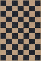 Lahome Checkered Easy Jute 2x3 Rug, Small Entryway Rug Non Slip Kitchen Front Door Mat, Farmhouse Neutral Area Rug Non Shedding Low Pile Floor Carpet for Foyer Porch Doorway