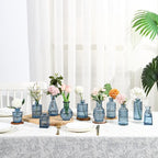 Bud Vases in Bulk 30, Blue Glass Vases for Centerpieces, Small Flower Vase for Centerpieces, Small Vase for Flowers, Mini Vintage Vases for Wedding Table Decor