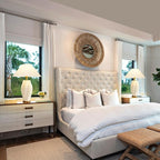 Modern Plug in Ceramic Table Lamps 24.5In, White Textured Table Lamp Tables Decorative for Living Room Bedroom Bedside Nightstand Room Office