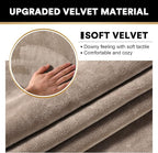 PrinceDeco Sectional Couch Covers 4 Pieces Couch Covers for Sofa Velvet Separate Couch Cover L Shape for Left/Right Chaise(3 Seater + 1 Chaise,Taupe)