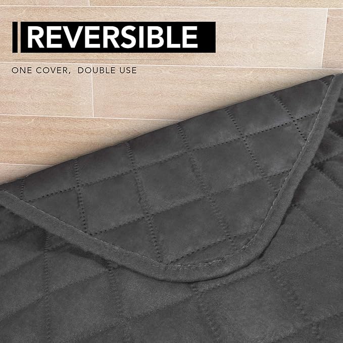 Easy-Going Sectional Couch Covers for Dogs L Shape Sofa Cover Reversible Sofa Slipcover Chaise Lounge Cover Furniture Protector Cover for Pets Dog Cat (42 x 52 inches, Dark Gray/Dark Gray)