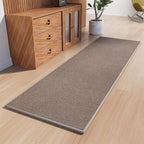 Runner Rug with Non Slip Rubber Backing, Washable Soft Floor Carpet for Kitchen, Hallway, Entryway Indoor, Bedroom, Laundry, Low Pile Area Rugs, Solid color with Pointillism style, 2*6 ft BROWN