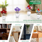 Crystal Rose Bouquet Flower Figurine Pink Purple and Red Flower Ornaments Gift for Lover