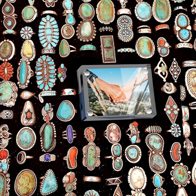 Mini Picture Frame 2.5x3.5 inch Clear Acrylic Magnetic Photo Business Card Frame 20mm Thick Double Sided Wallet Size Desktop Display Frames for Office Home Decor Photos Cards (10 Pcs)