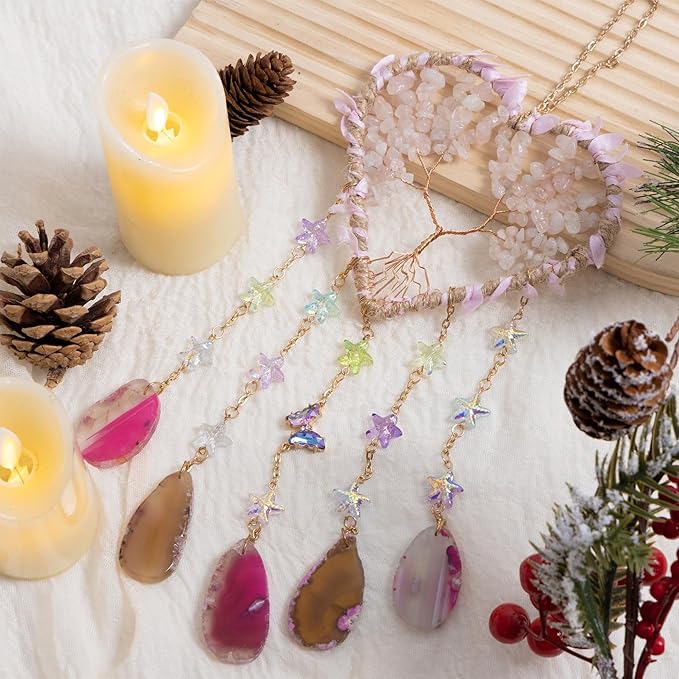 Tree of Life Dream Catchers, Dreamocean Crystal Sun Catchers Indoor Window Heart Rainbow Suncatcher Wall Hangings Outdoor Garden Decor for Adults Girls