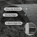 9x12 Ft Extra Large Shag Rugs for Living Room, Ultra Soft Fluffy Furry Area Rugs for Bedroom Indoor Floor, Aesthetic Carpet for Kids Home Decor (Dark Grey)