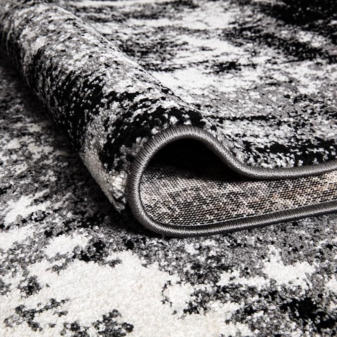 Keen Home Design Area Rugs - 3x5 Non-Shedding, Abstract Rugs for Kitchen, Living Room, Bedroom, Dining Room, Entryway - Size: 3' x 5', Abstract Black