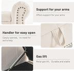 Furniliving 51” Storage Benches, End of Bed Bench with Button-Tufted Large Upholstered Storage Ottoman Linen Window Bench with Storage Shoe Cabinet Bench, for Bedroom, Entryway, Closet, Beige