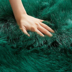 AMTOVO Faux Fur Rug, Dark Green Area Rug, Fluffy Sheepskin Rug, Fuzzy Ultra Soft 2 x 4 ft Shag Rugs for Bedroom Sofa Throw Cushion Room Decor, Sheepskin