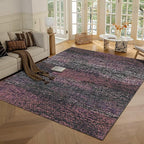 RUGSURE Washable Area Rug - 1/6 Thick - Stain & Water Resistant Non-Slip - Resistant Rug for Living Room, Bedroom, Nursery, Pet & Child Friendly, Vintage Charm Area Rugs (Burgundy, 9' x 12')