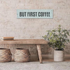 Generic Funny Wood Sign But First Coffee Rustic Wooden Hanging Sign Home Farmhouse Kitchen Wall Decoration 16 x 6 Inch