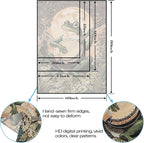 Lunerfex Moonlit Banjo Frog Wall Tapestry, Whimsical Amphibian Musician Tapestries for Room Decor, Folk Art Tapestry 36L x 48W