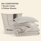 Bedsure Waffle Duvet Cover King - 100% Cotton Duvet Cover Linen Color, Space-Dyed for Enhanced Bedroom Aesthetics, GentleSoft™ and Stylish All-Season, 3-Piece Bedding Set with Button Closure, 104"x90"