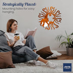 Riverside Designs Wacky Solar Moon Metal Wall Art Steel Outdoor Decor | Heavy-Duty and Waterproof | Made in USA (Copper, 12L x 12W)