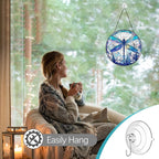 Dragonfly Suncatcher Stained Glass Window Hanging - 8” Stained Glass Suncatchers for Windows - Sun Catchers Indoor Window Catcher with Hooks and Chain - Birthday Gifts for Mom Grandma