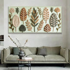 Large Boho Wall Art For Living Room Chic Home Green Wall Art Modern Multicolor Print Paintings Leaves Feather Canvas Wall Art Decor Picture For Bedroom Apartment Kitchen Ready To Hang 29"W X 58"L
