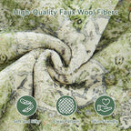 Topllen Washable Area Rug - Area Rug 6'x9' Boho Soft Living Room Rug, Non-Slip Large Area Rugs Indoor for Dining Room Livingroom Bedroom, Vintage Rug (Green, 6x9ft)