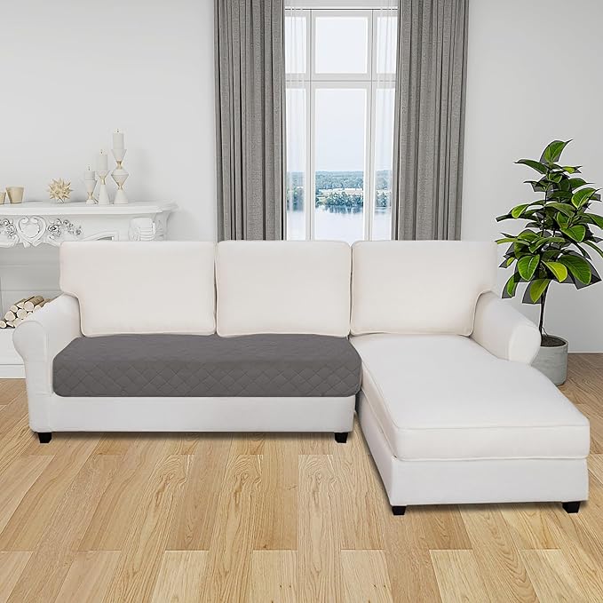 Easy-Going Sectional Couch Covers for Dogs L Shape Sofa Cover Reversible Sofa Slipcover Chaise Lounge Cover Furniture Protector Cover for Pets Dog Cat (30 x 50 inches, Gray/Light Gray)