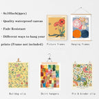 KBKBART Colorful Eclectic Wall Art Prints, 9 PCS Vintage Eclectic Wall Decor Matisse William Morris Flower Market Maximalist Home Decor, Trendy Maximalism Famous Artist Painting Pictures for