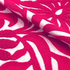 Alysheer Farmhouse Floral Leaves Embroidered Decorative Throw Pillow Cover 18x18 inches, Boho Tufted Flowers Embroidery Pattern Chic Cotton Cushion Case for Couch Bed Sofa Living Room(Bright Hot Pink)