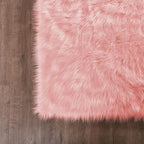 Goolela Pink Fuzzy Fluffy Rugs 6x9 Pink Furry Faux Fur Sheepskin Rug Plush Area Rug for Living Room Bedroom Soft Shag Rectangle Carpet Home Decor