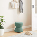 VANOMi Multi-Functional Boucle Ottoman, Vanity Stool Chair, Sturdy Wooden Footstool, Suitable for Living Room, Bedroom, and Entryway, Without Installation, Green