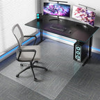 Tydle Chair Mat for Carpet, 60" x 50" Chair Mat for Carpeted Floors, Non-Slip Computer Under Desk Plastic Floor Mat for Work Gaming Chairs, Heavy Duty Carpeted Floor Protector for Home Office (Clear)