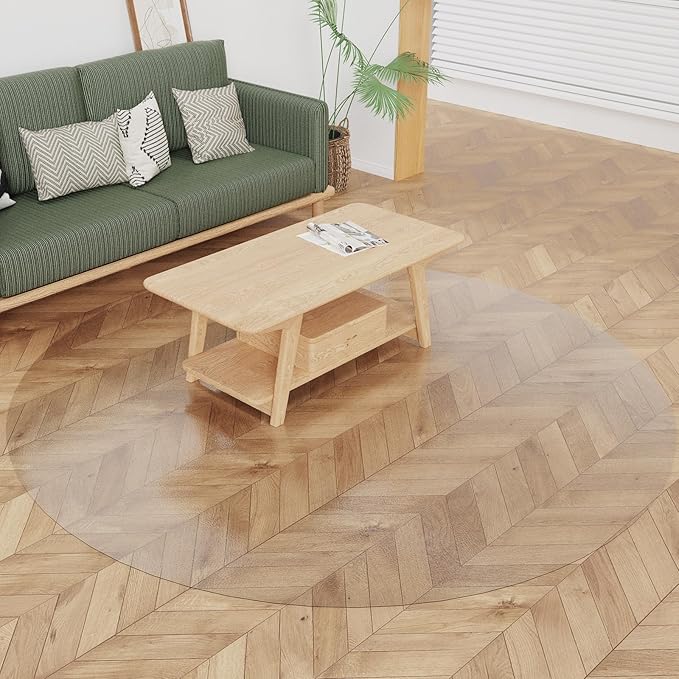 Clear Plastic Floor Mat for Under Dining Table, 6ft Round No Slip Waterproof Vinyl Area Rug for Home, Anti-Spill Hard Floor Protector Cover for Living Room, Splat Mat for Under High Chair