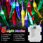 Chili Pepper String Lights, 40 LED 21Ft Chili Pepper Fairy Lights Battery Operated for Indoor Outdoor Garden Pool Birthday Mexican Party Wedding Christmas Summer Tropical Decor