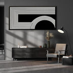 Large Abstract Wall Art Black And White Wall Art Geometric Line Wall Print Painting Artwork Canvas Art Wall Decor Simple Picture Artwork For Living Room Bedroom Office Home Wall Decor 29"X 58"