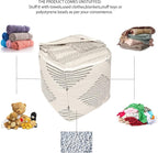 REDEARTH · UNSTUFFED Pouf Ottoman Cover Textured Boho Storage Square Home Decor Poof Pouffe Space Saver Footrest for Living Room, Bedroom, Nursery, Kidsroom; 100% Cotton (18"x18"x18"; Black)