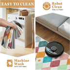 jinchan Kids Rug for Nursery 6ft Radius Corner Washable Area Rug Modern Colorful Quarter Circle Rug Soft Non-Slip Carpet for Bedroom Playroom Daycare Reading Nook Kitchen Classroom Confetti on Cream