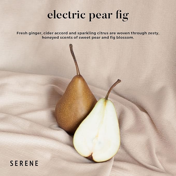 Hidden Label Large Scented Candle, Electric Pear Fig, 30oz 3 Wick Huge Candle, Serene Collection Slow Burn Natural Soy Candles for Home Scented