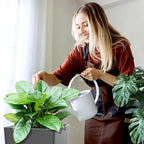 FENCY Set of 2 Tall Planters for Outdoor Plants, 24 Inch Large Tapered Pots with Drainage Trays, Weather-Resistant Plastic Plant Containers for Patio, Porch, Garden, Front Door Decor,Gray