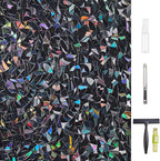 LEMON CLOUD Window Privacy Film Total Blackout Decorative Window Film, Static Cling Darkening Frosted Glass Covering 100% Opaque Removable for High Privacy, Black Half Moon Anti-UV(35.4 x 157.4 Inch)