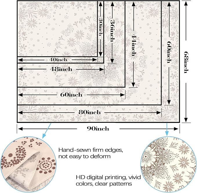 Fowocu Boho Floral Mandala Tapestry Wall Hanging Bohemian Flower Medallion Tapestry Aesthetic Beige Brown Hippie Indian Small Tapestries for Bedroom Living Room Dorm Decor 60 x 44 Inch