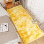 Small Rugs for Bedroom, 2x6 Fluffy Rug, Non-Slip Shag Soft Area Rug, Fuzzy Carpet for Kids Girls Boys, Modern Home Decor Aesthetic, Tie-Dyed Yellow