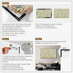 SIGNWIN 30"x60" Extra Large Framed Wall Art Vintage Botanical Floral with Golden and Teal Leaves, Elegant Nature Illustration for Home Living Room Bedroom Decor (Frame Assembly Required)