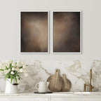 SIGNFORD Framed Canvas Print Wall Art Set Darkened Metallic Texture in Brown Tones Industrial Style Abstract Illustrations Modern Art Decorative for Living Room, Bedroom, Office - 24"x36"x2 White