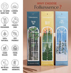 Folkulture Incense Sticks with Holder for Gift | Set of 3 Insenses (60 Insence-Sticks) | Organic Balsam Breeze, Fresh Fir | Pine Forest Non Toxic Incents, Incents or Inscents-Sticks (Forest)